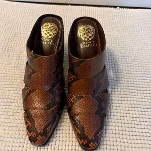 Vince Camuto Black and Brown Snakeskin Shoes